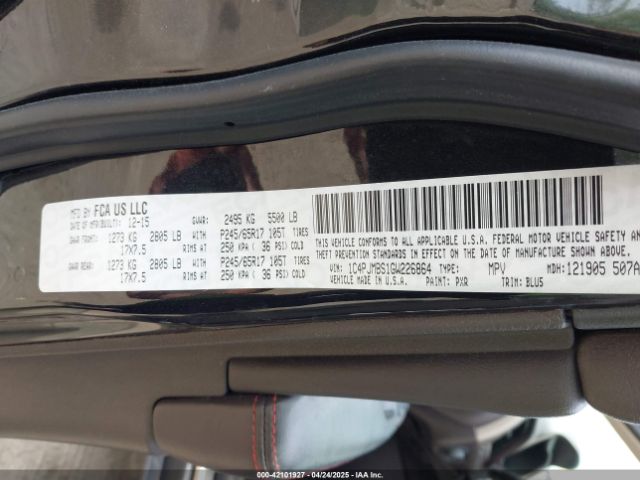 1C4PJMBS1GW226864 Jeep Cherokee Trailhawk