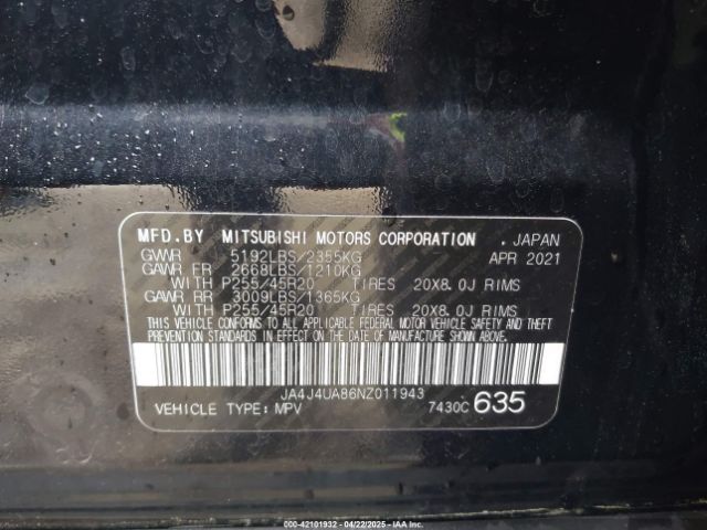 2022 MITSUBISHI OUTLANDER JA4J4UA86NZ011943 Photo 8