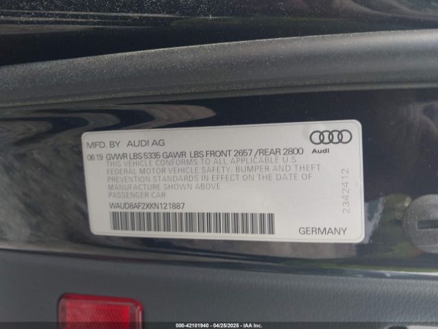 2019 AUDI A6 WAUD8AF2XKN121887 Photo 8