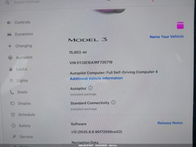 5YJ3E1EA1RF735719 Tesla Model 3 Long Range Dual Motor All-wheel Drive/rear-wheel Drive