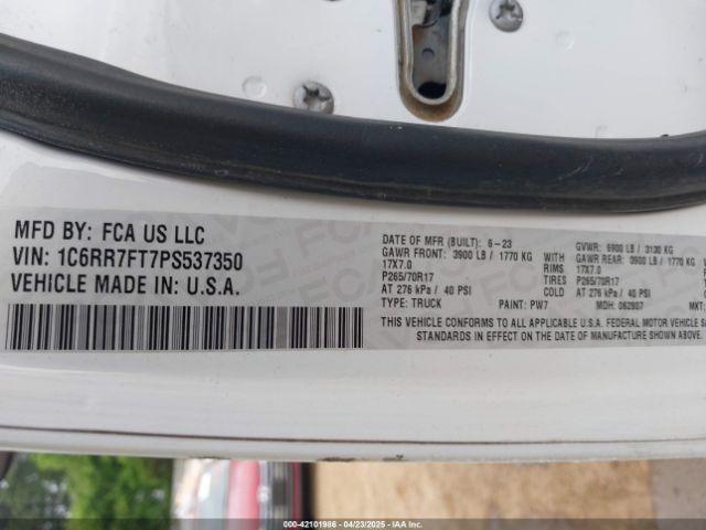 1C6RR7FT7PS537350 RAM 1500