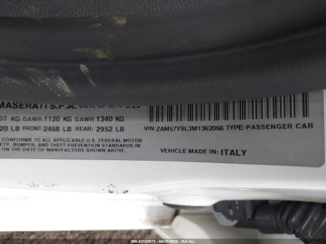 ZAM57YSL3M1362066 Maserati Ghibli S Granlusso