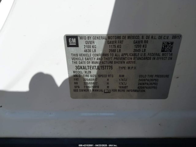 3GKALTEV7JL157776 GMC Terrain Sle