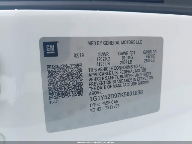1G1Y52D97K5801838 Chevrolet Corvette Zr1