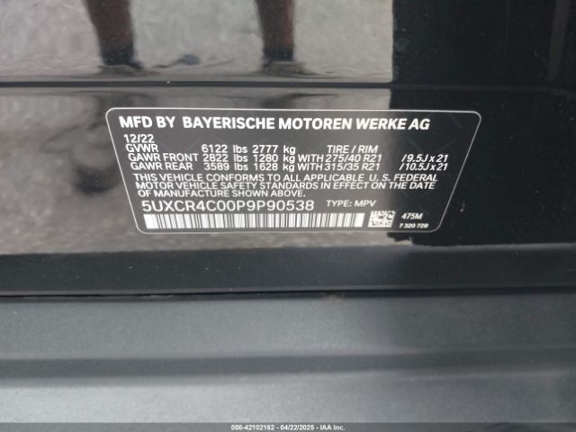 5UXCR4C00P9P90538 BMW X5 Sdrive40i