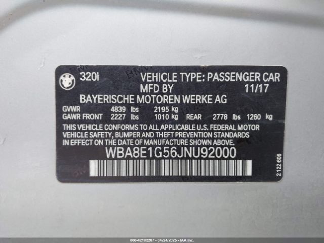 WBA8E1G56JNU92000 BMW 320i