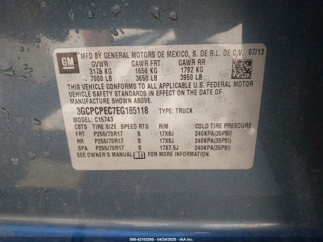 3GCPCPEC7EG185118 Chevrolet Silverado 1500 Work Truck 1wt
