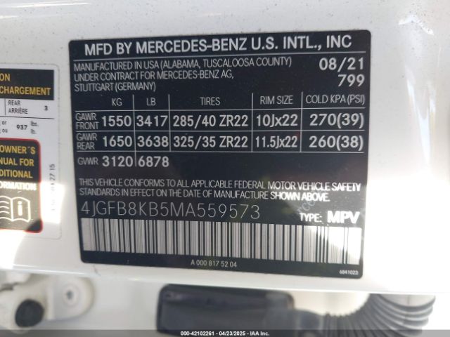 2021 MERCEDES-BENZ AMG GLE 63 4JGFB8KB5MA559573 Photo 8