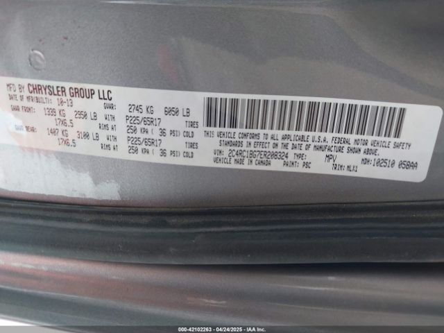 2C4RC1BG7ER208324 Chrysler Town & Country Touring