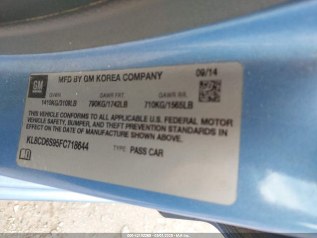 KL8CD6S95FC718644 Chevrolet Spark 1lt Cvt