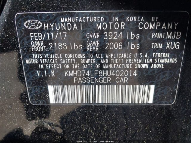 KMHD74LF8HU402014 Hyundai ELANTRA SE