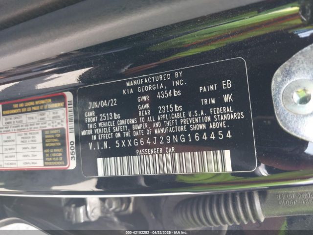 5XXG64J29NG164454 KIA K5 Gt-line