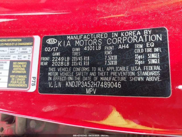 KNDJP3A52H7489046 KIA SOUL +