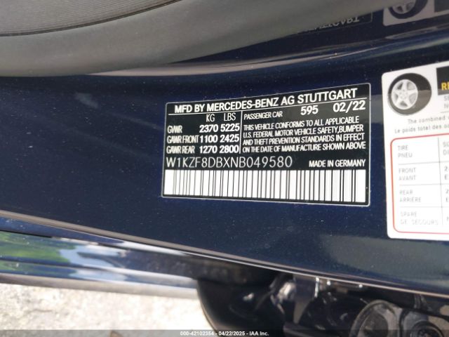W1KZF8DBXNB049580 Mercedes-Benz E 350
