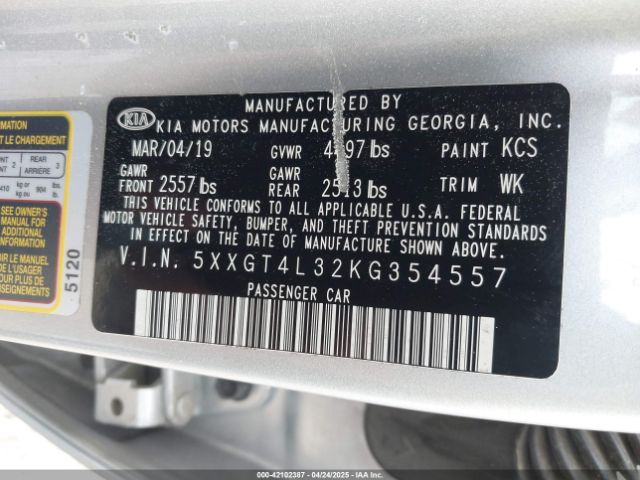 5XXGT4L32KG354557 KIA Optima Lx
