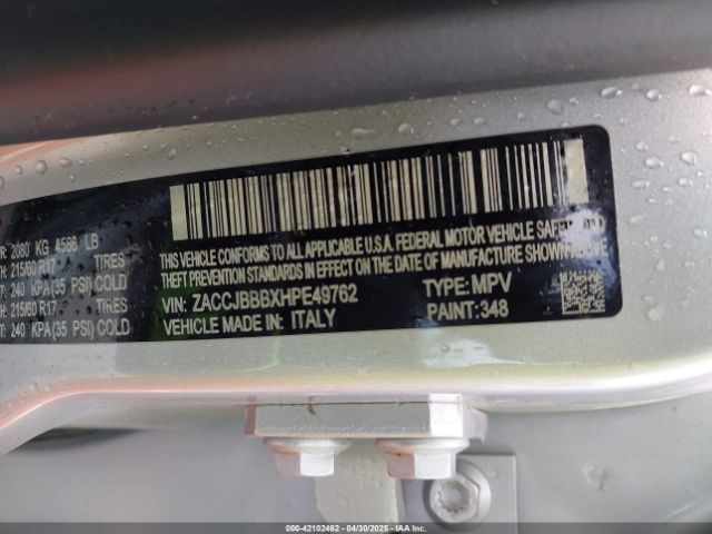 ZACCJBBBXHPE49762 Jeep 2017