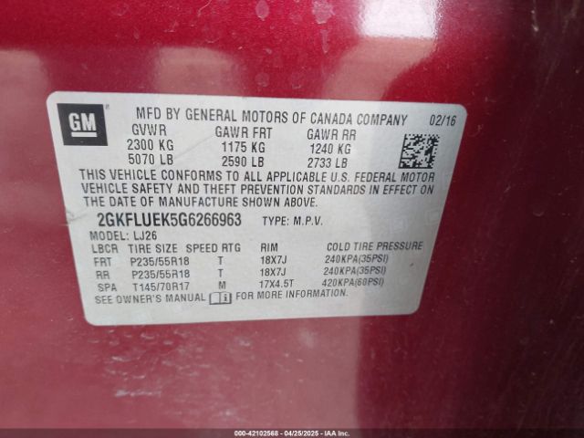 2GKFLUEK5G6266963 GMC Terrain Slt