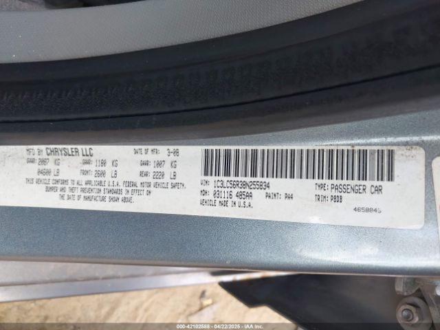 2008 CHRYSLER SEBRING 1C3LC56R38N255834 Photo 8