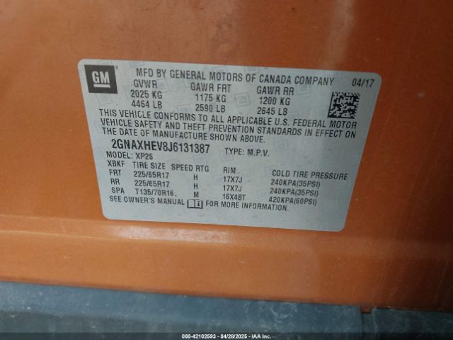2GNAXHEV8J6131387 Chevrolet EQUINOX LS