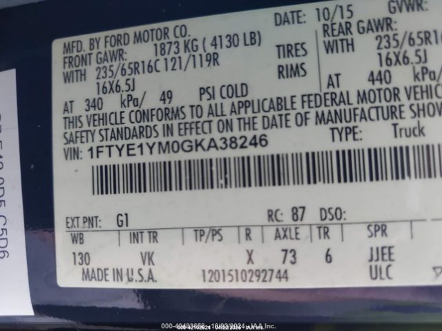 1FTYE1YM0GKA38246 Ford Transit-150