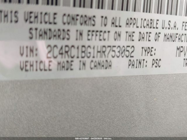 2C4RC1BG1HR753052 Chrysler Pacifica Touring Plus