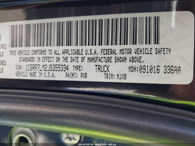 1C6RR7LM2JS355334 RAM 1500 Lone Star  4x4 5'7 Box