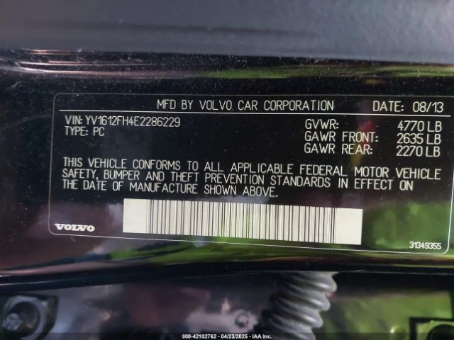 YV1612FH4E2286229 Volvo S60 T5