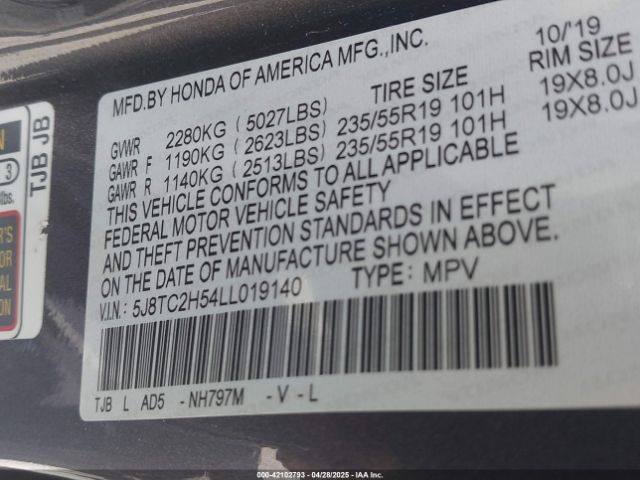 2020 ACURA RDX 5J8TC2H54LL019140 Photo 8