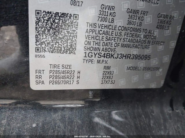 2017 CADILLAC ESCALADE 1GYS4BKJ3HR395095 Photo 8