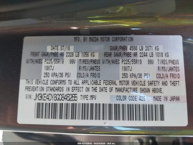 JM3KE4DY8G0846265 Mazda Cx-5 Grand Touring