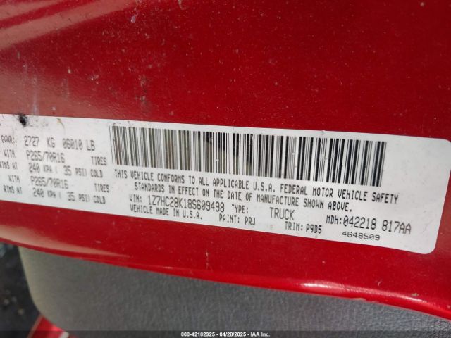 2008 MITSUBISHI RAIDER 1Z7HC28K18S609498 Photo 8