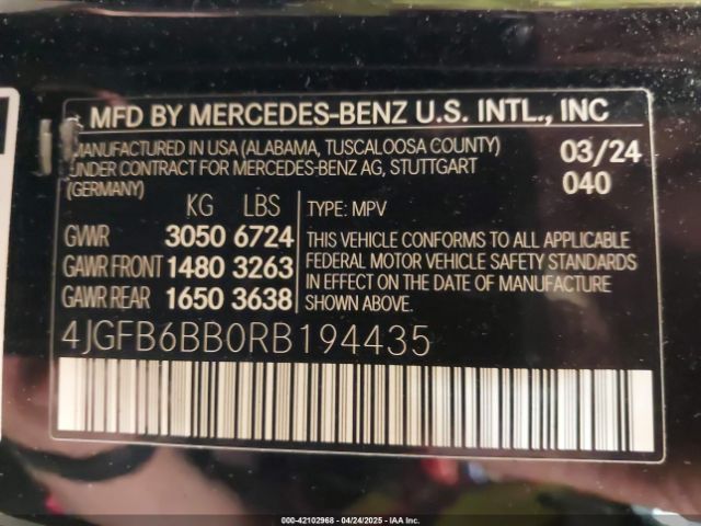 4JGFB6BB0RB194435 Mercedes-Benz Amg Gle 53 4matic+