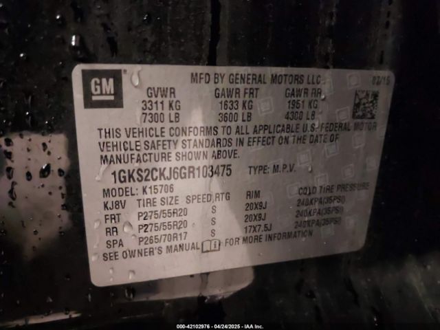 1GKS2CKJ6GR103475 GMC YUKON DENALI