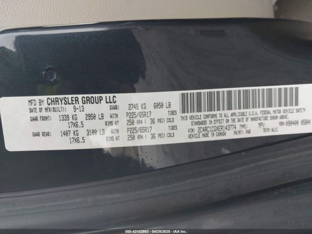 2C4RC1CGXER143774 Chrysler Town & Country Touring-l