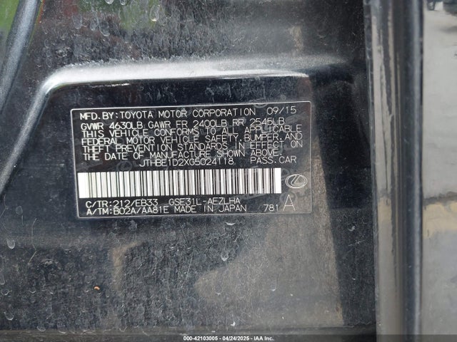 JTHBE1D2XG5024118 Lexus IS 350