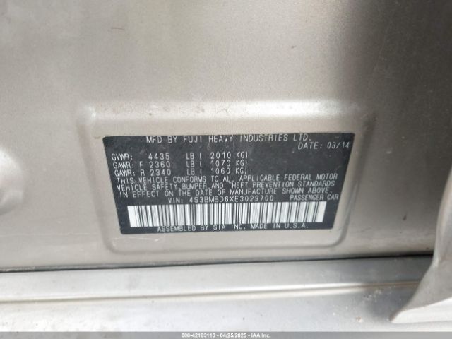 4S3BMBD6XE3029700 Subaru Legacy 2.5i Premium