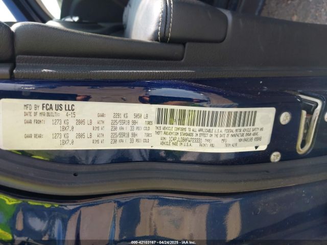 1C4PJLDB0FW723331 Jeep Cherokee Limited