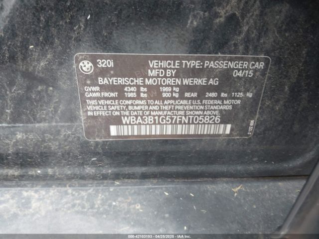 WBA3B1G57FNT05826 BMW 320i