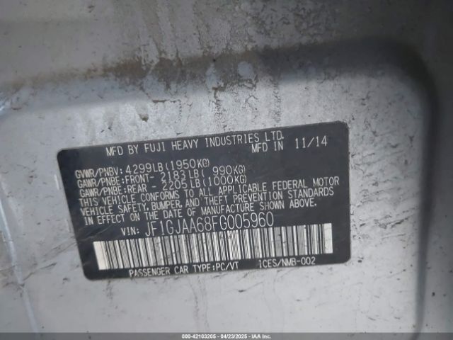 JF1GJAA68FG005960 Subaru Impreza 2.0i