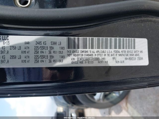 3C4PDCGB2FT713389 Dodge Journey Crossroad