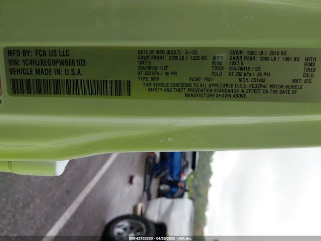 1C4HJXEG9PW666103 Jeep Wrangler 4-door Sahara Altitude 4x4