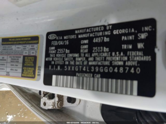 2016 KIA OPTIMA 5XXGT4L39GG048740 Photo 8