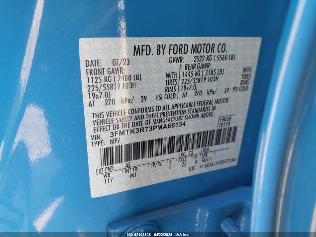 3FMTK3R73PMA66134 Ford Mustang Mach-e Premium