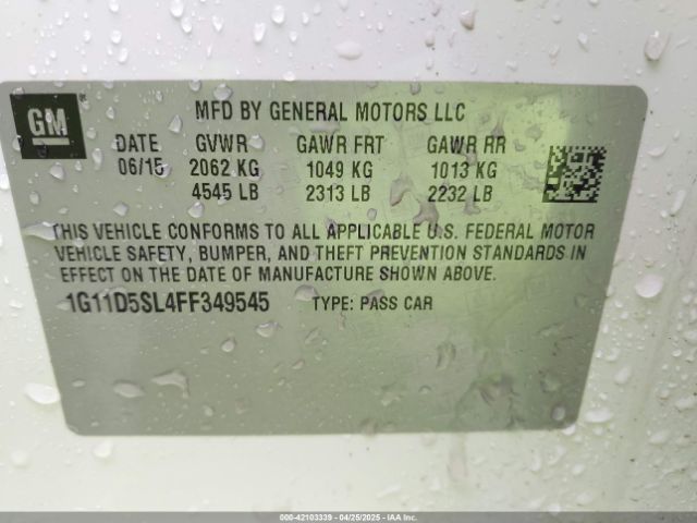 1G11D5SL4FF349545 Chevrolet MALIBU 2LT