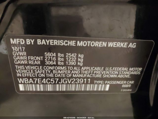 WBA7E4C57JGV23911 BMW 740i Xdrive