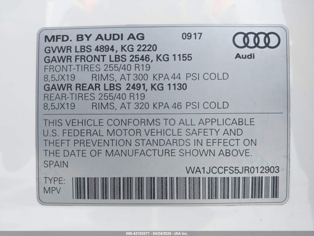 2018 AUDI Q3 WA1JCCFS5JR012903 Photo 8