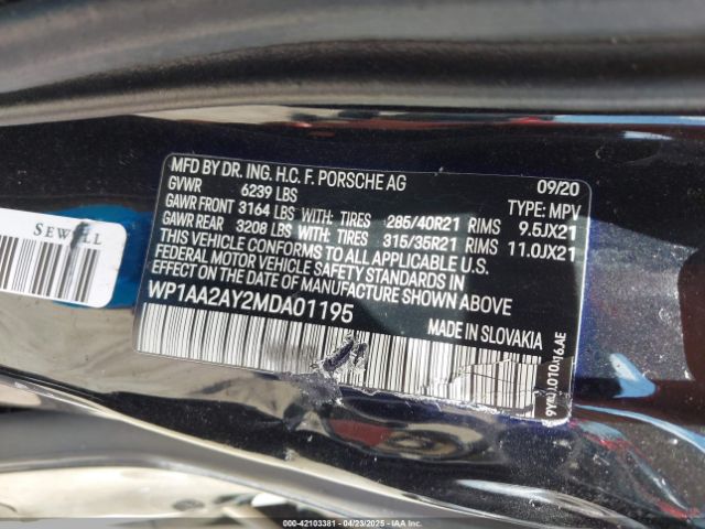 2021 PORSCHE CAYENNE WP1AA2AY2MDA01195 Photo 8
