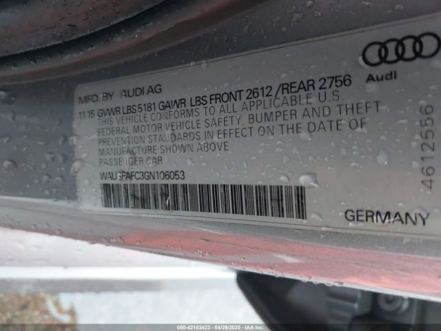 WAUGFAFC3GN106053 Audi A6 2.0t Premium Plus