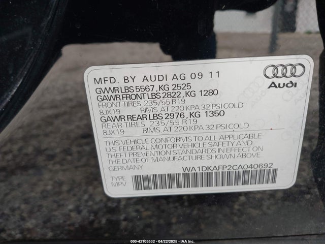 2012 AUDI Q5 WA1DKAFP2CA040692 Photo 8