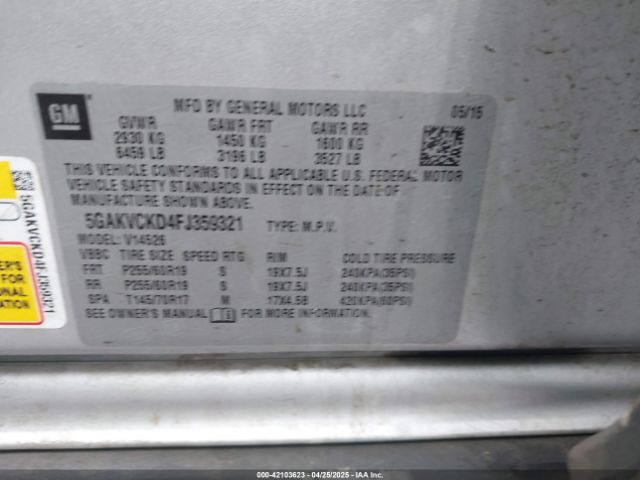 5GAKVCKD4FJ359321 Buick Enclave Premium
